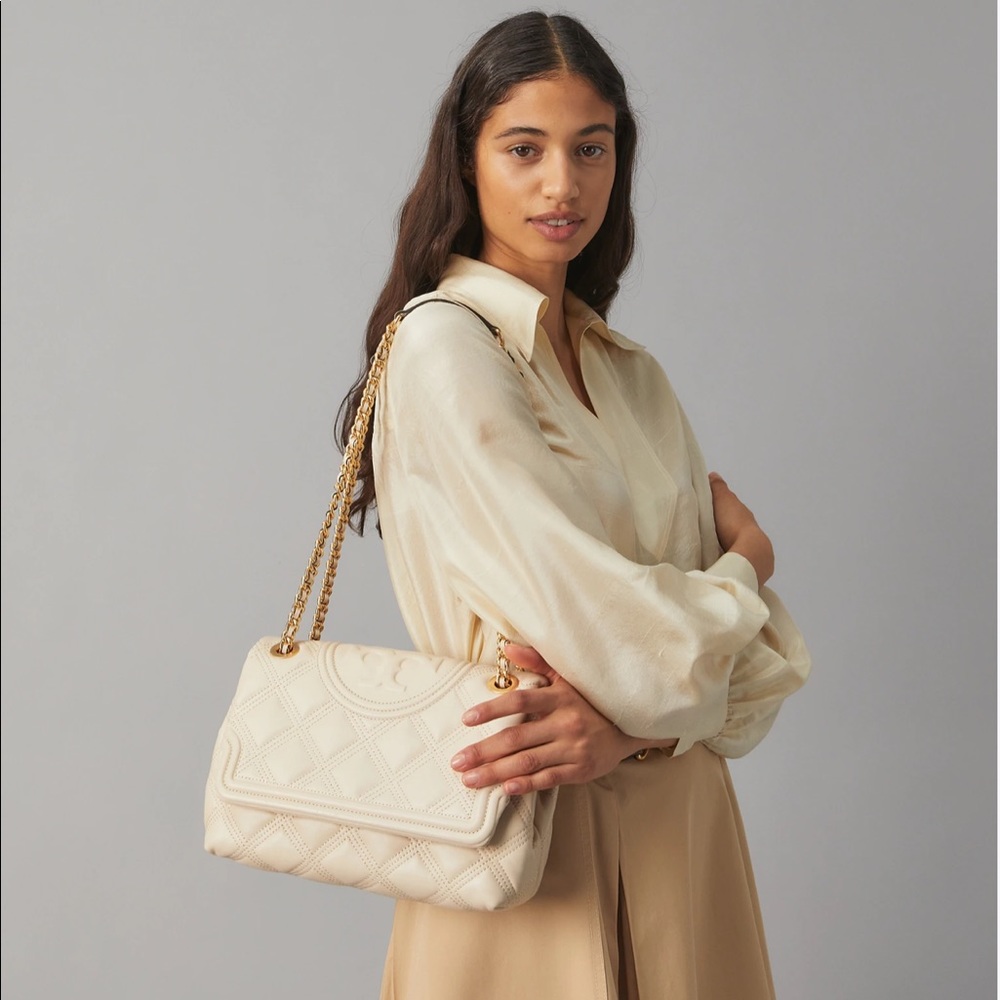 Tory Burch soft quilted lambskin leather shoulder bag